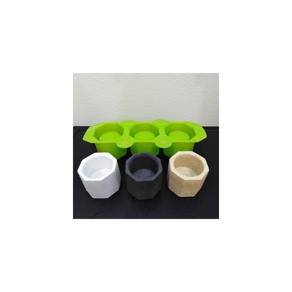 MOLDE DE SILICONE - 3 MINI POTES