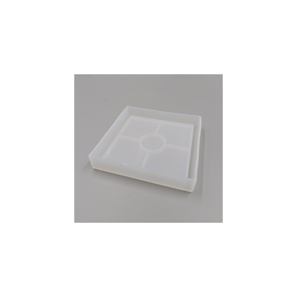SILICONE MOULD - SQUARE COASTER WITH 10CM RIM