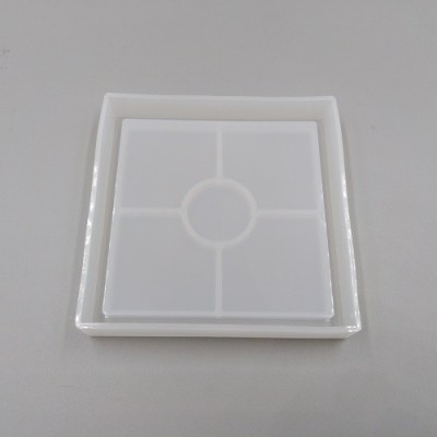 SILICONE MOULD - SQUARE COASTER WITH 10CM RIM