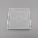 MOLDE DE SILICONE - BASE PARA COPOS QUADRADA COM REBORDO DE 10 CM