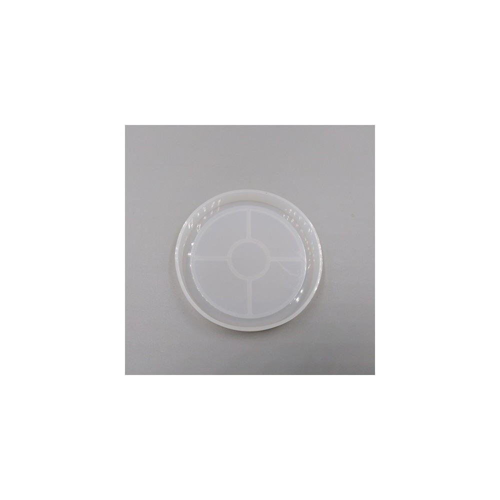 SILICONE MOULD - ROUND COASTER WITH RIM 8CM
