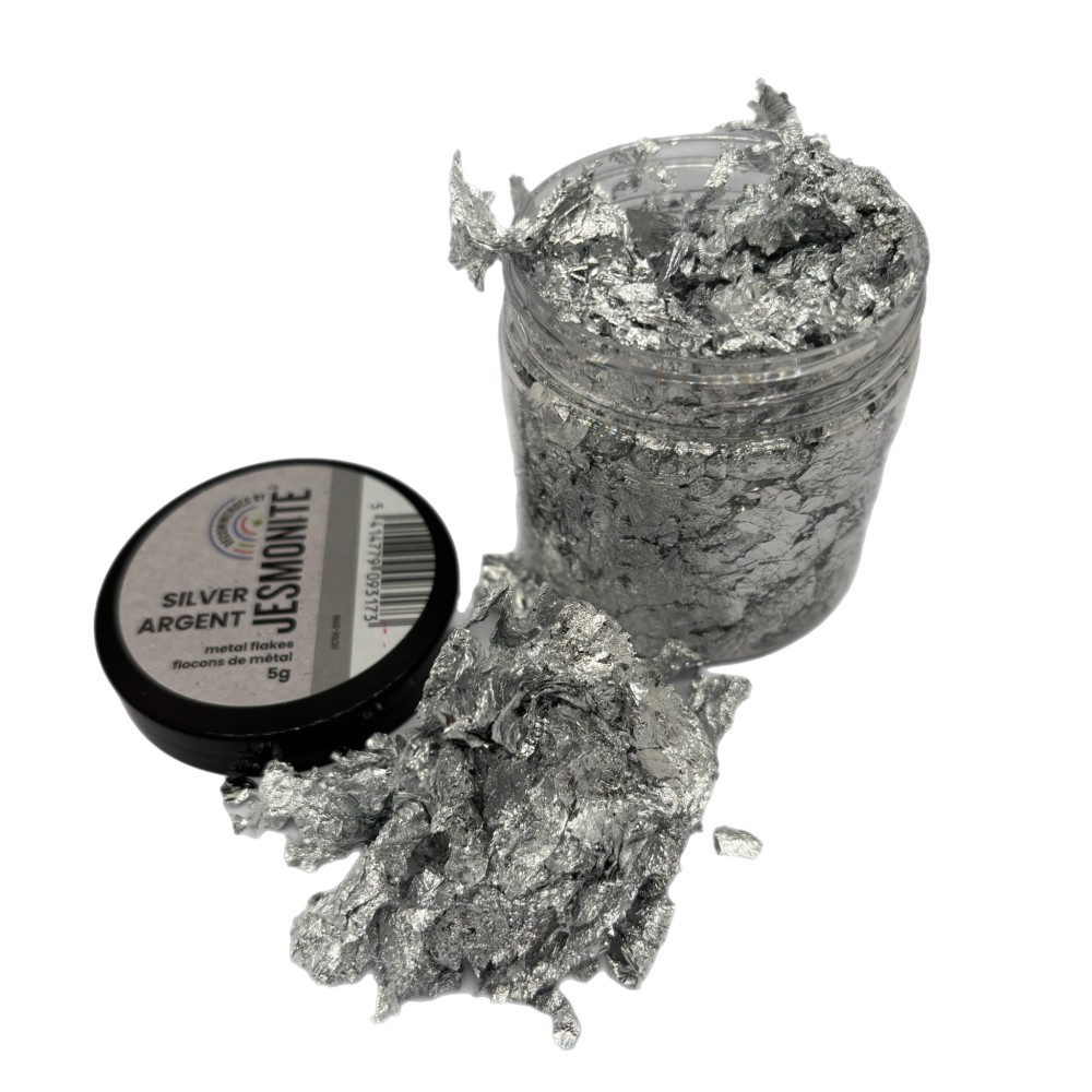 Copos de plata para Jesmonite 5gr (metal flakes silver)